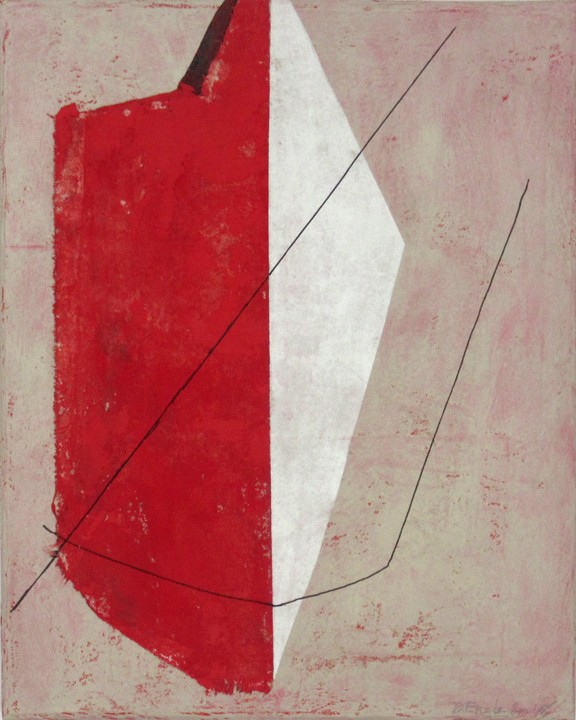Taupe with Red and White